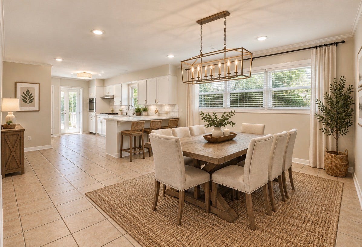 7824 Yucca Drive, Texas City, TX 77591 Digitally staged image showing how you could set up the breakfast/dining room.