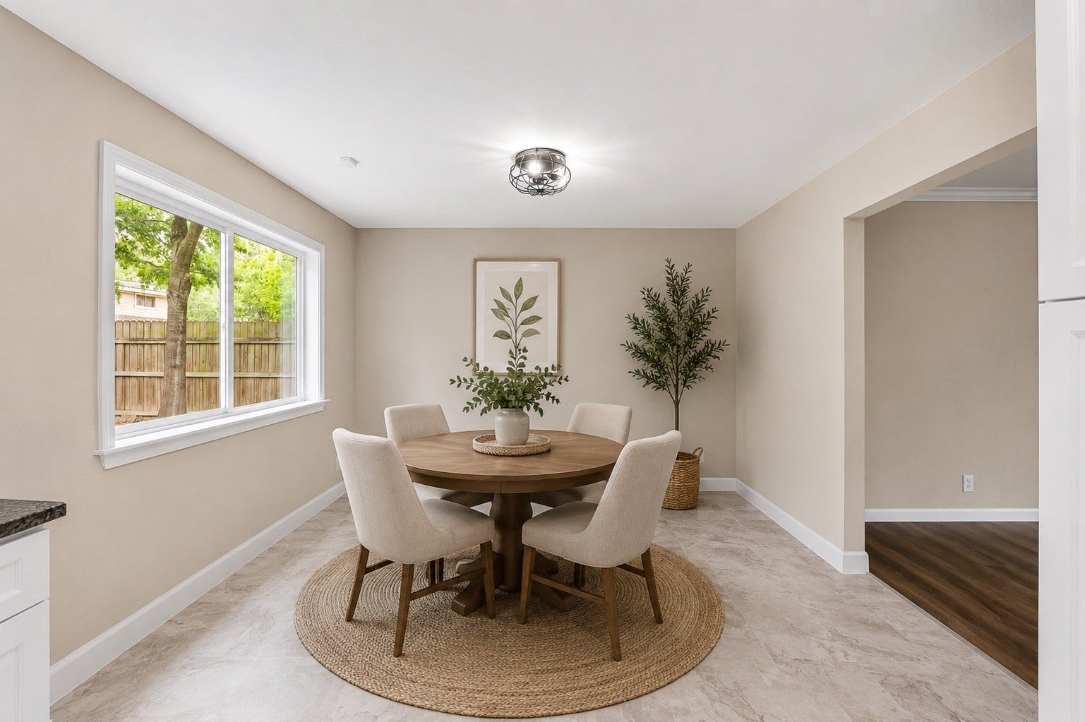 Virtually Staged Dining Area