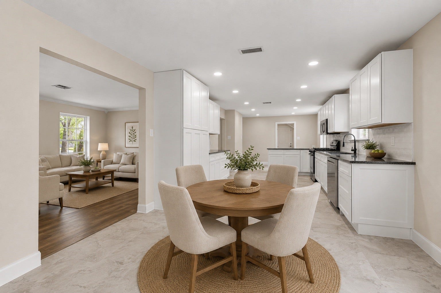 Virtually Staged Dining to Kitchen