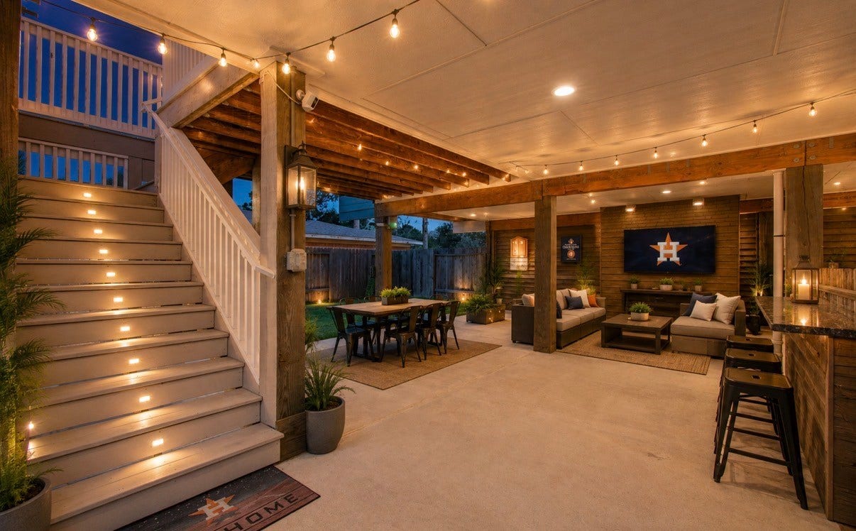 Virtually staged to show the entertainment potential!