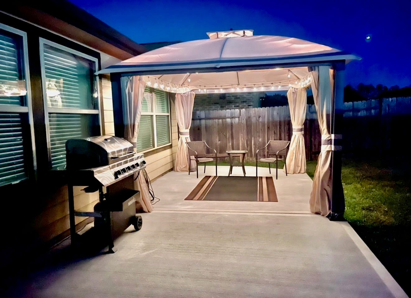 2806 Bretton Woods Drive, Conroe, TX 77301 Discover the perfect retreat with a spacious back patio featuring a charming gazebo, cozy seating, and a sleek grill for seamless outdoor entertaining.