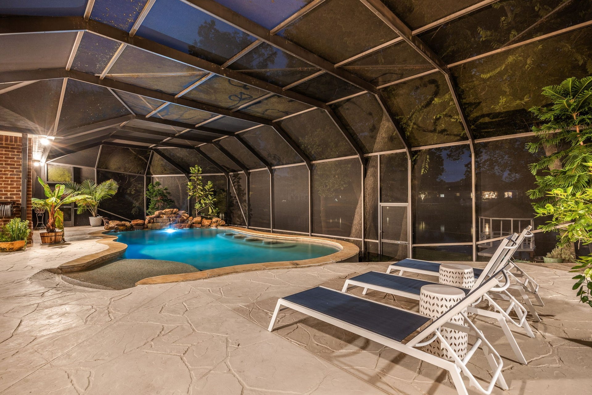 4719 Oxbow Circle W, Fulshear, TX 77441 Enjoy The Back Patio Space Without The Bugs And Leaves Wikth the Screened-In Pool & Patio.