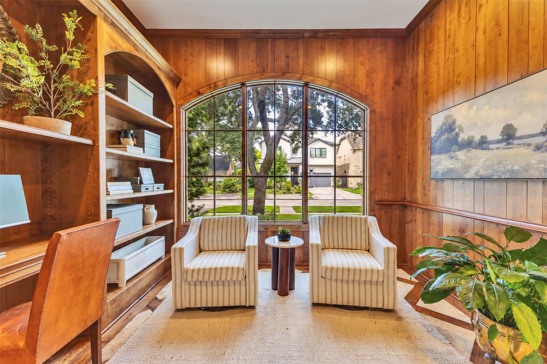 2721 Cason Street, West University Place, TX 77005 Private spacious study with french doors and wood paneling