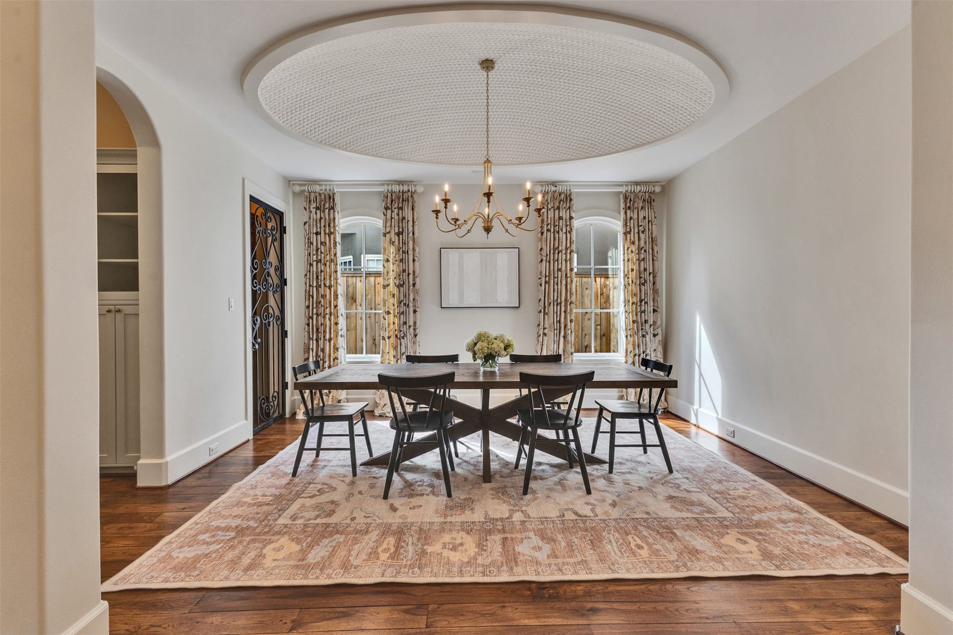 2721 Cason Street, West University Place, TX 77005 Beautiful dining room with coved tiled ceiling