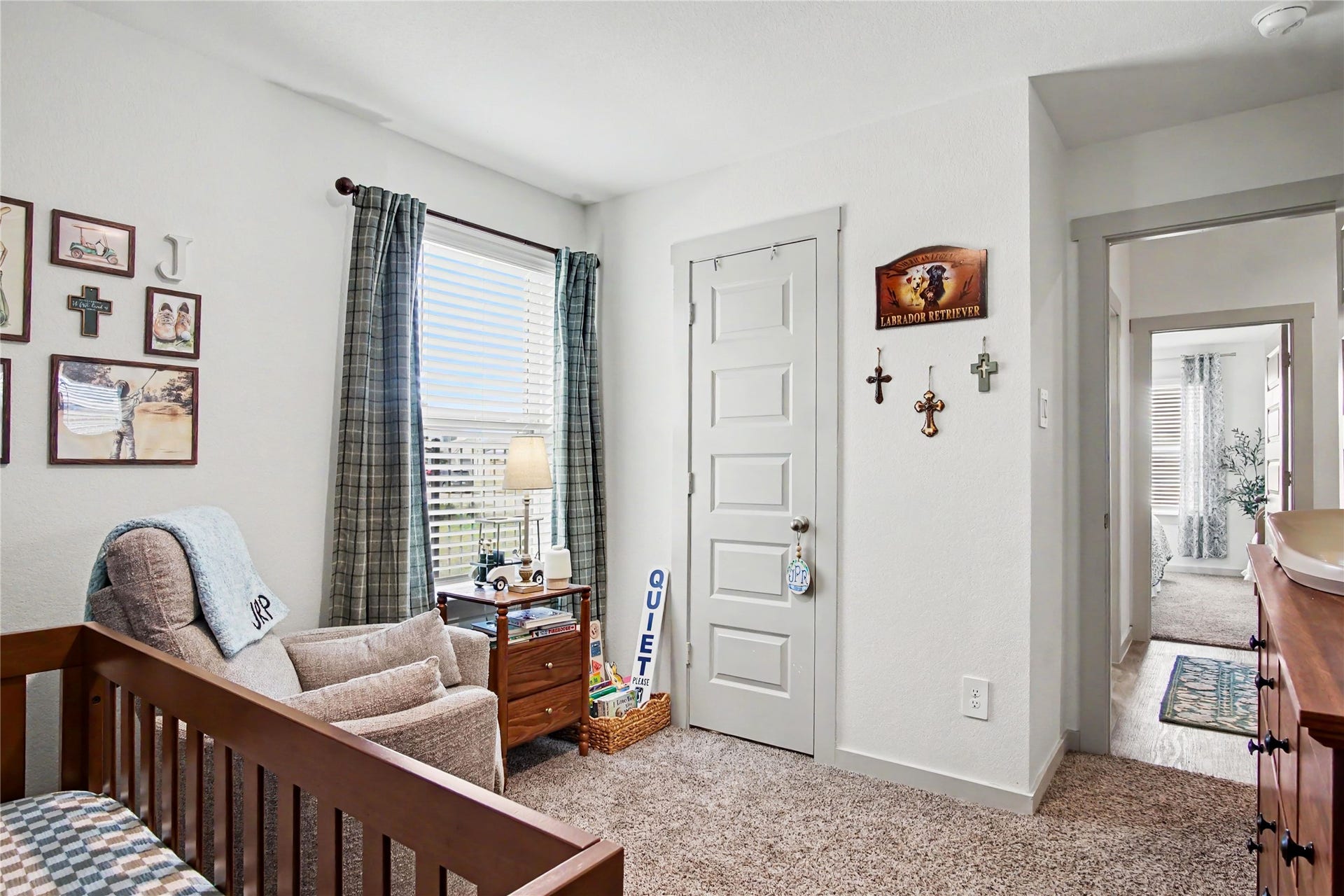 Another view of bedroom #3, currently used as a nursery.