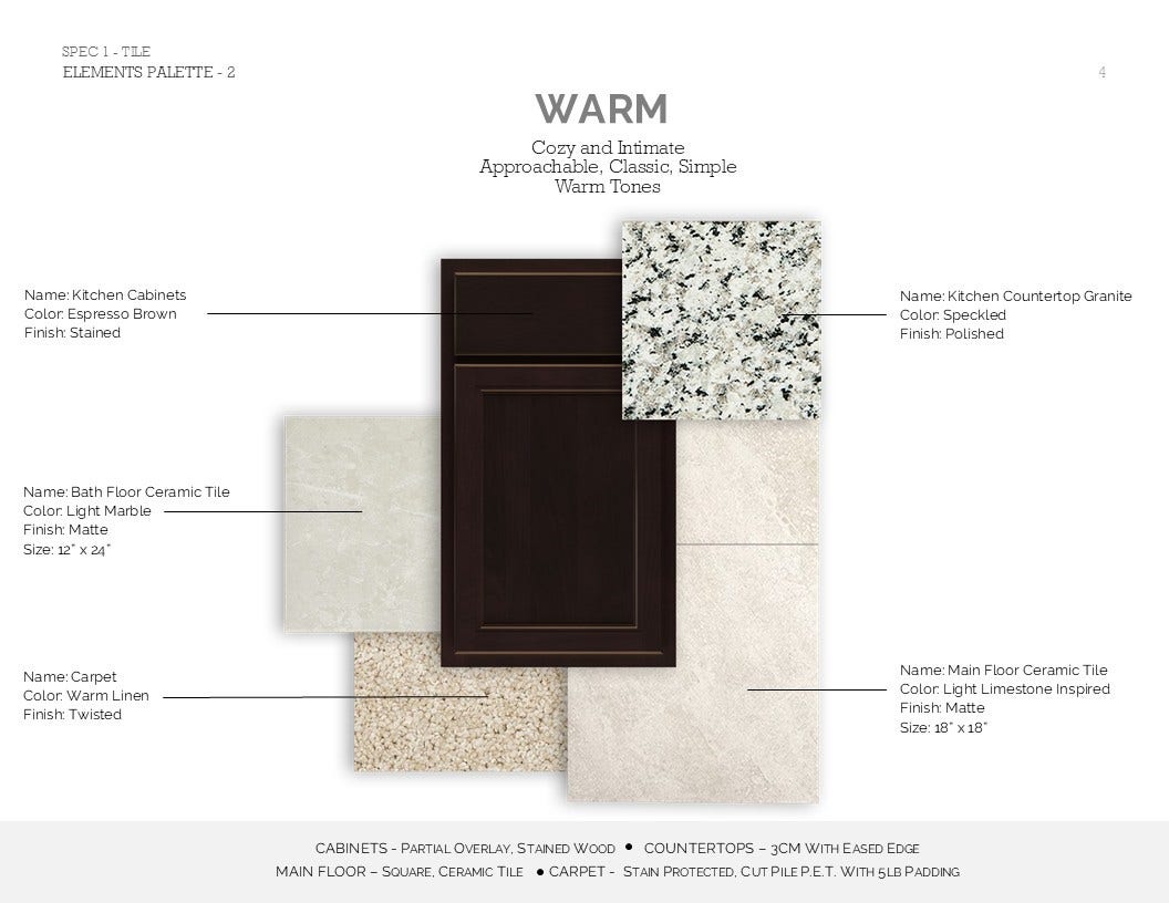 Elements Look Palette 2 Selection Sheet (*Artist rendering used for illustration purposes only.)