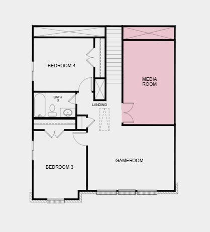 Additional Highlights include: Appliances and drapes, tub at primary bathroom, and media room.