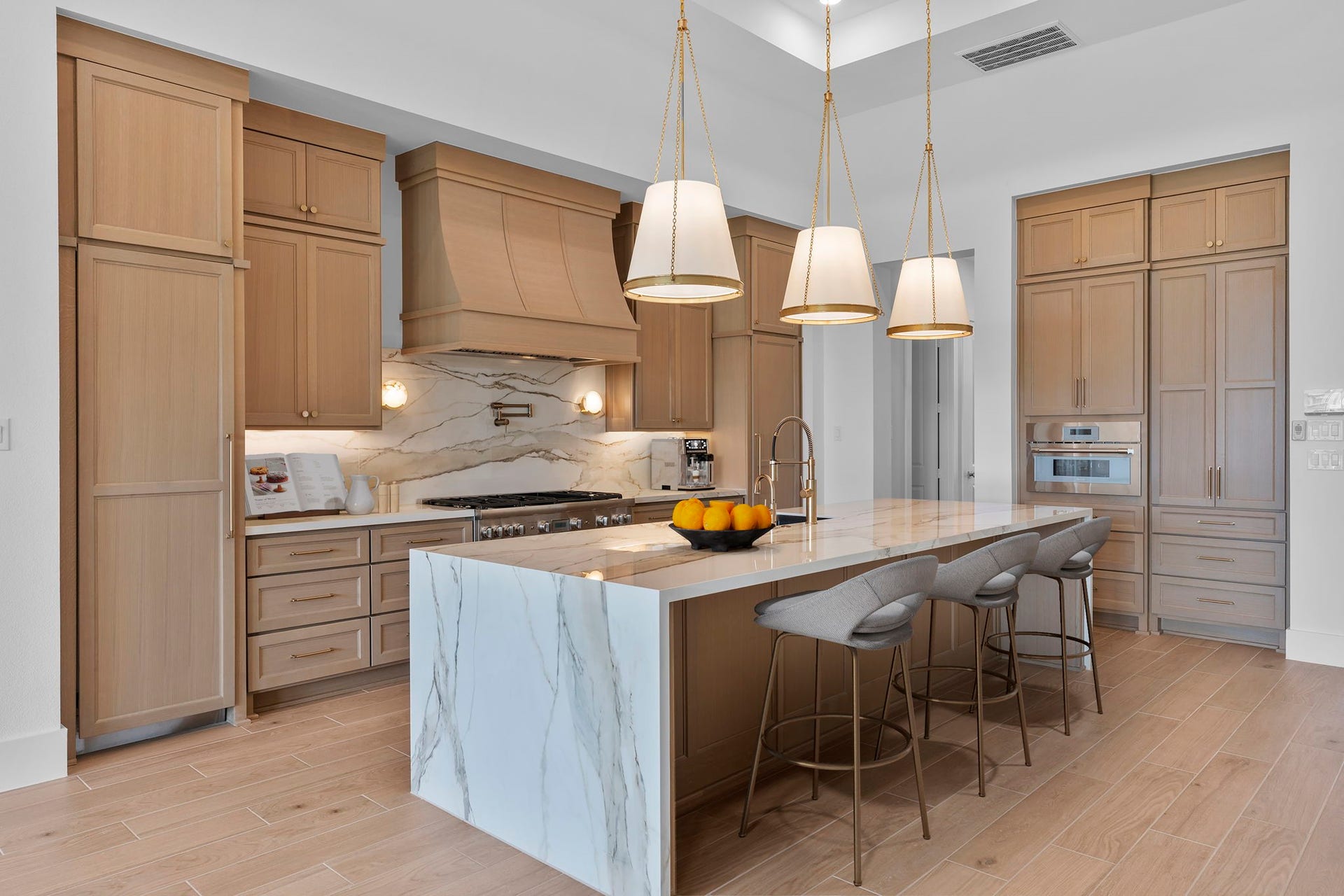 11110 Openwood Lands Lane, Cypress, TX 77433 Absolute dream of a chef's kitchen with porcelain counter tops and backsplash and massive island with tons of space for entertaining!