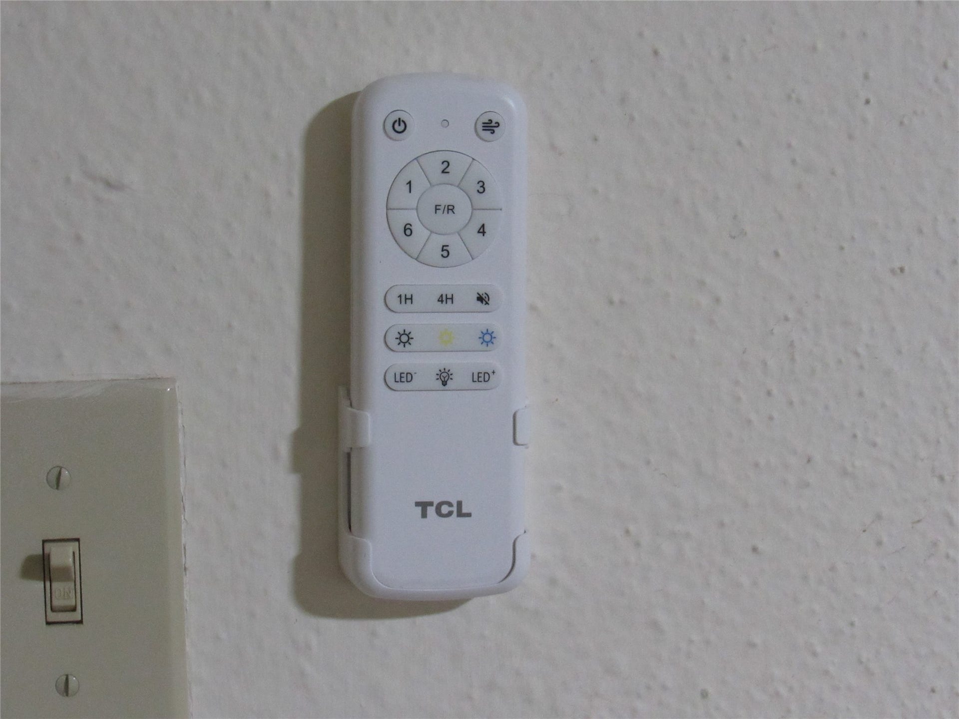 Remorte controll for fan in Living Room.