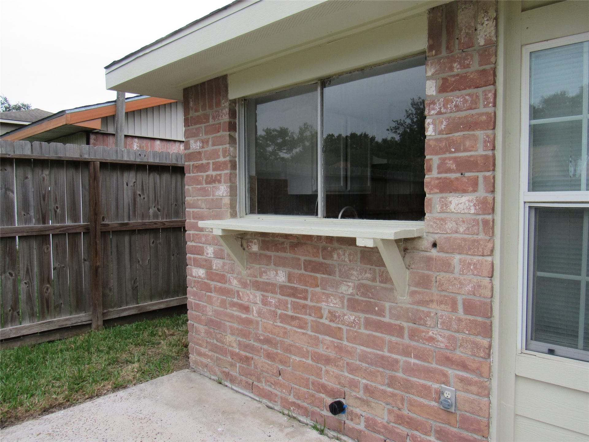 Serving window in the back yard.