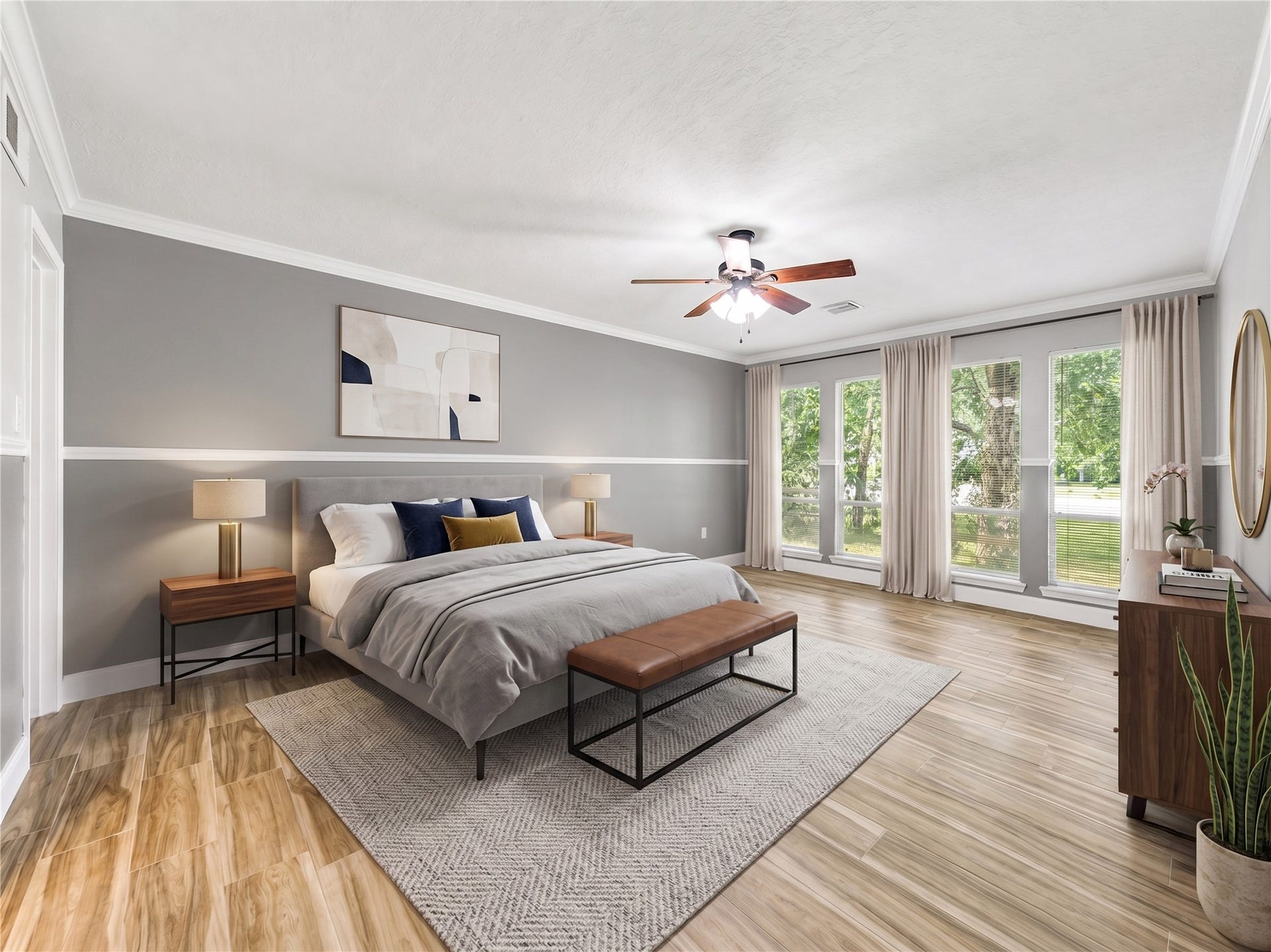 814 Stone Mountain Drive, Conroe, TX 77302 Spacious 1st-Floor Primary Suite AI Staging