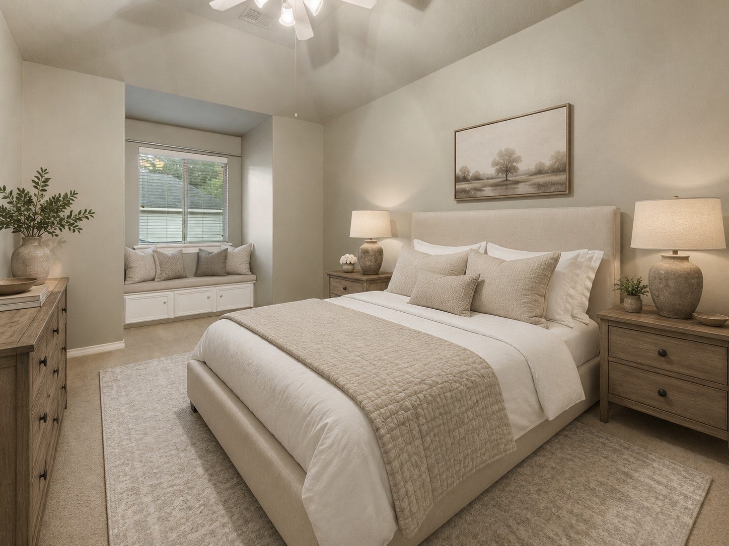 6207 Windrose Hollow Lane, Spring, TX 77379 A secondary bedroom offers comfortable proportions and a soft, private feel. The layout provides excellent flexibility for family, guests, or extended stays. (Digitally Staged)