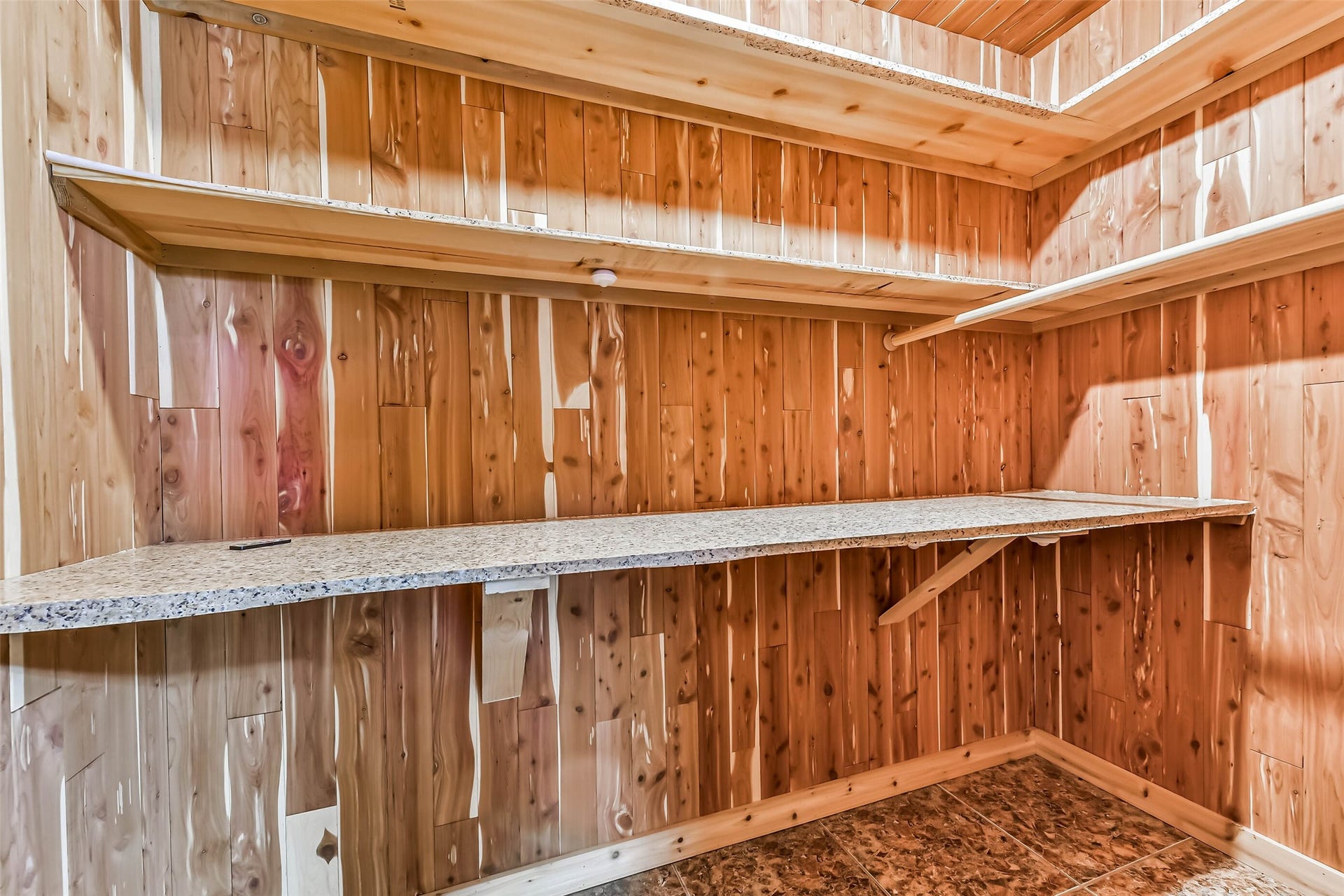 623 Laurel Street, La Marque, TX 77568 Closet of 3rd secondary bedroom has a cedar walls