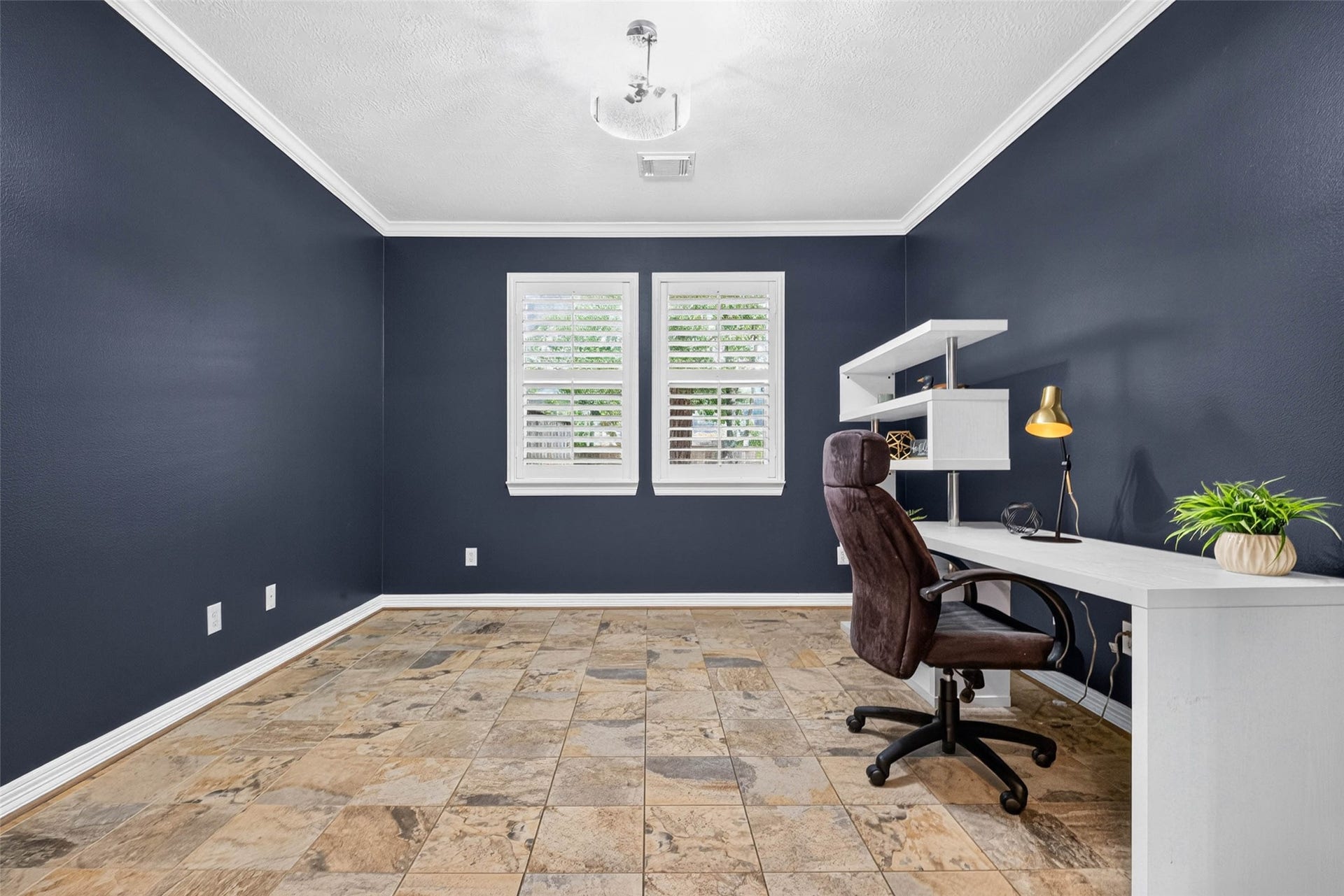 12455 Cedar Breaks Court, Humble, TX 77346 Home Office with slate tile flooring.