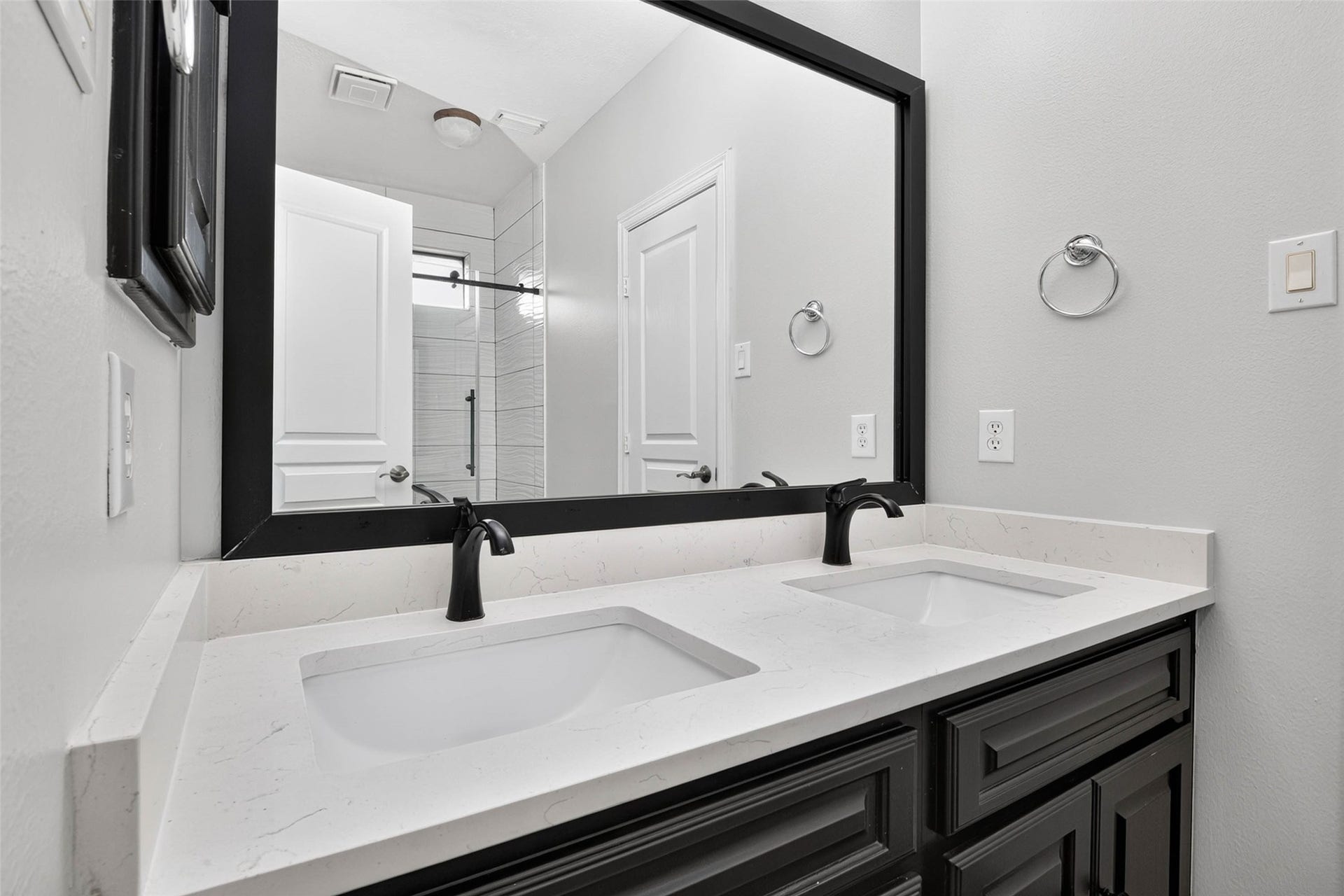 12455 Cedar Breaks Court, Humble, TX 77346 Remodeled Upstairs Vanity with Quartz Countertops & Double Sinks.