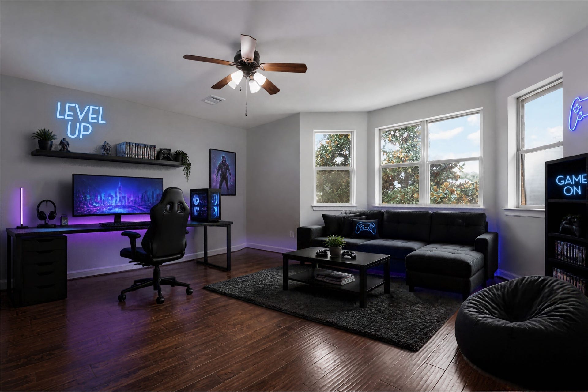 12455 Cedar Breaks Court, Humble, TX 77346 Gameroom virtually staged.