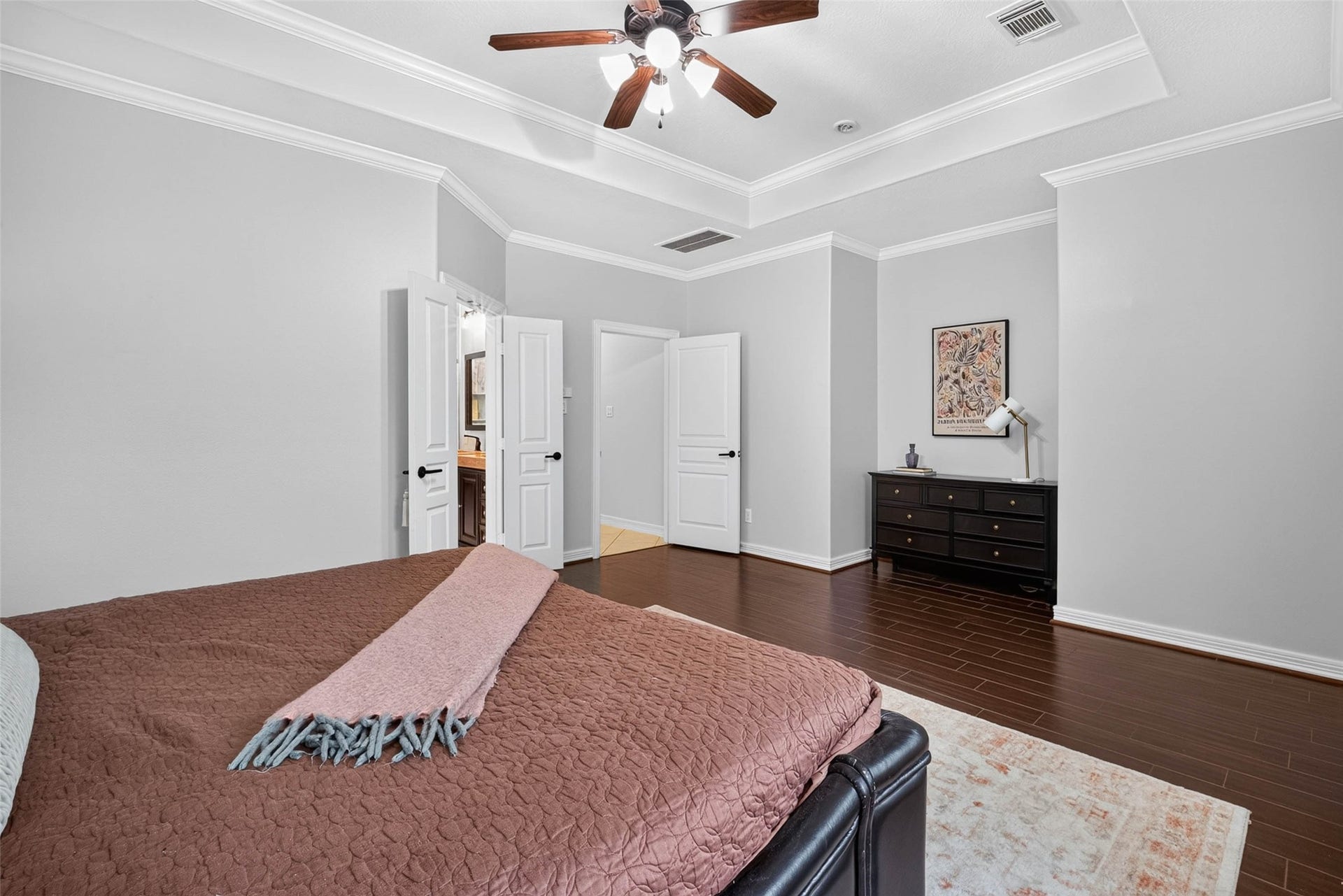 12455 Cedar Breaks Court, Humble, TX 77346 Large & bright Primary with a lovely trey ceiling.