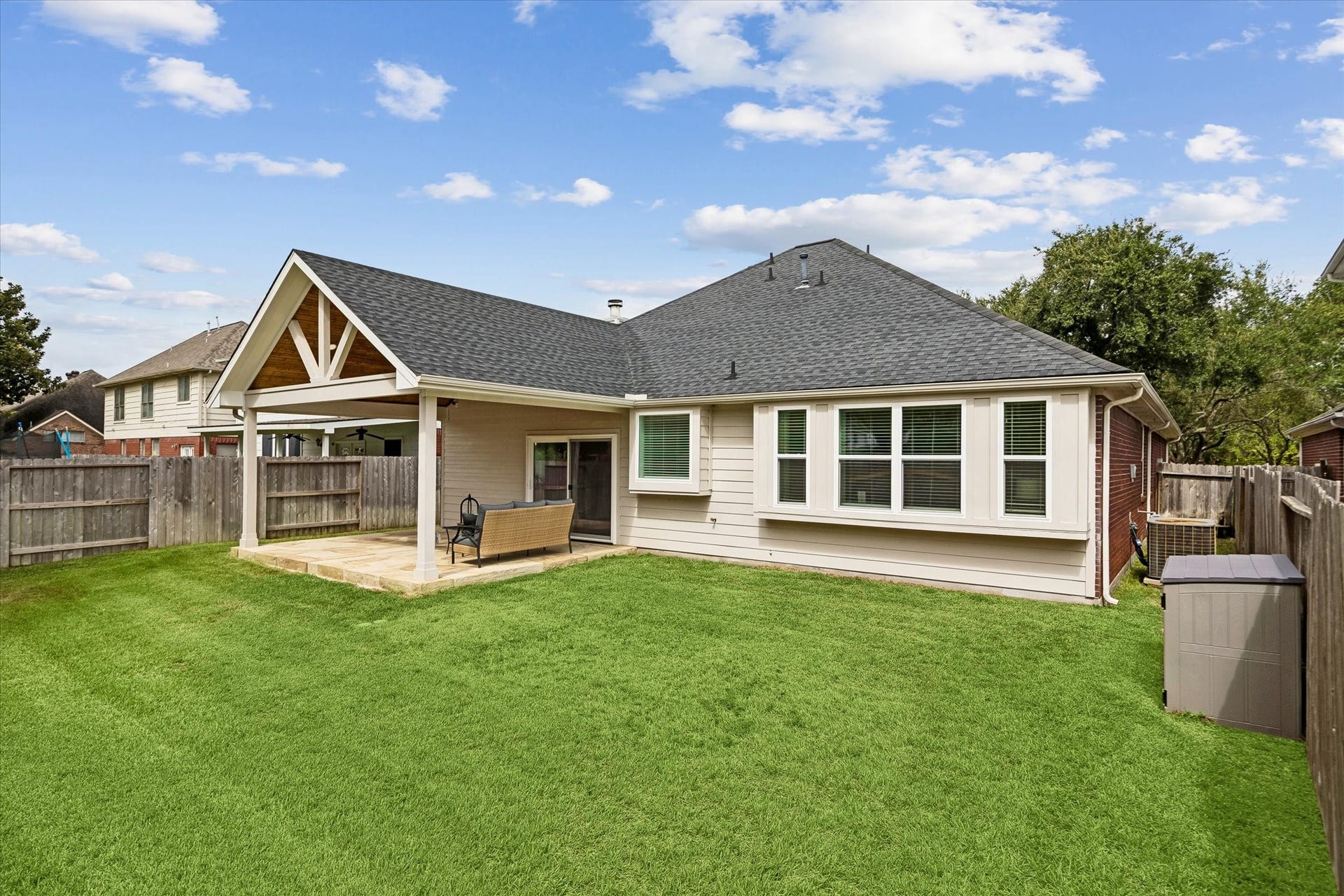 The backyard offers room to play, garden or simply enjoy your own outdoor space.