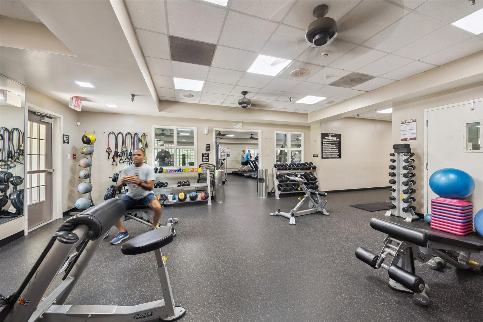 The community fitness center makes it easy to stay active close to home.