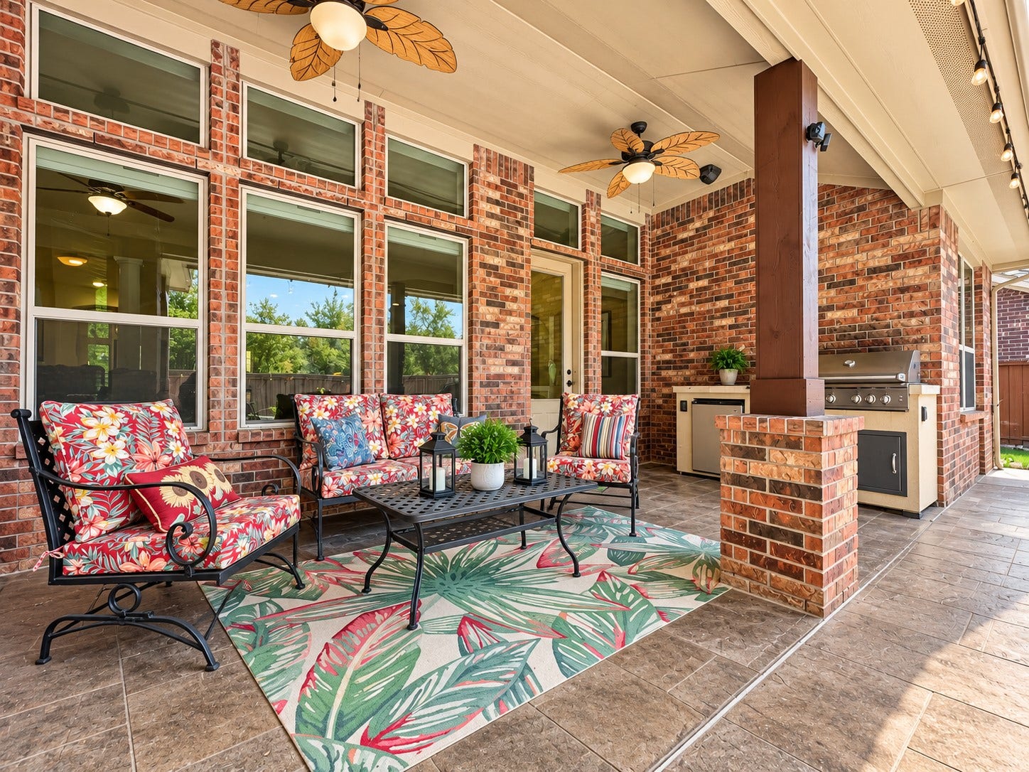 59 Tioga Place, Tomball, TX 77375 So much space to enjoy while staying cool under the beautiful backyard patio. Enjoy the added space for the outdoor kitchen.