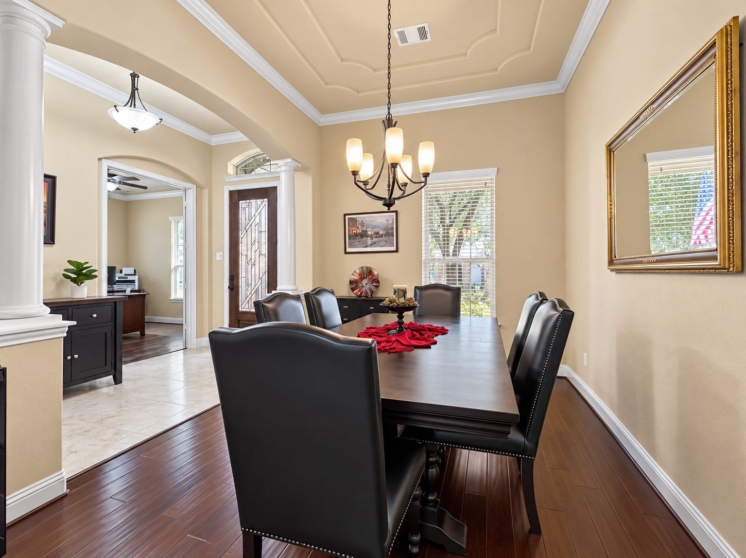 59 Tioga Place, Tomball, TX 77375 The formal dining room offers a dedicated place to gather for holiday meals, celebrations, and special occasions with family and friends.