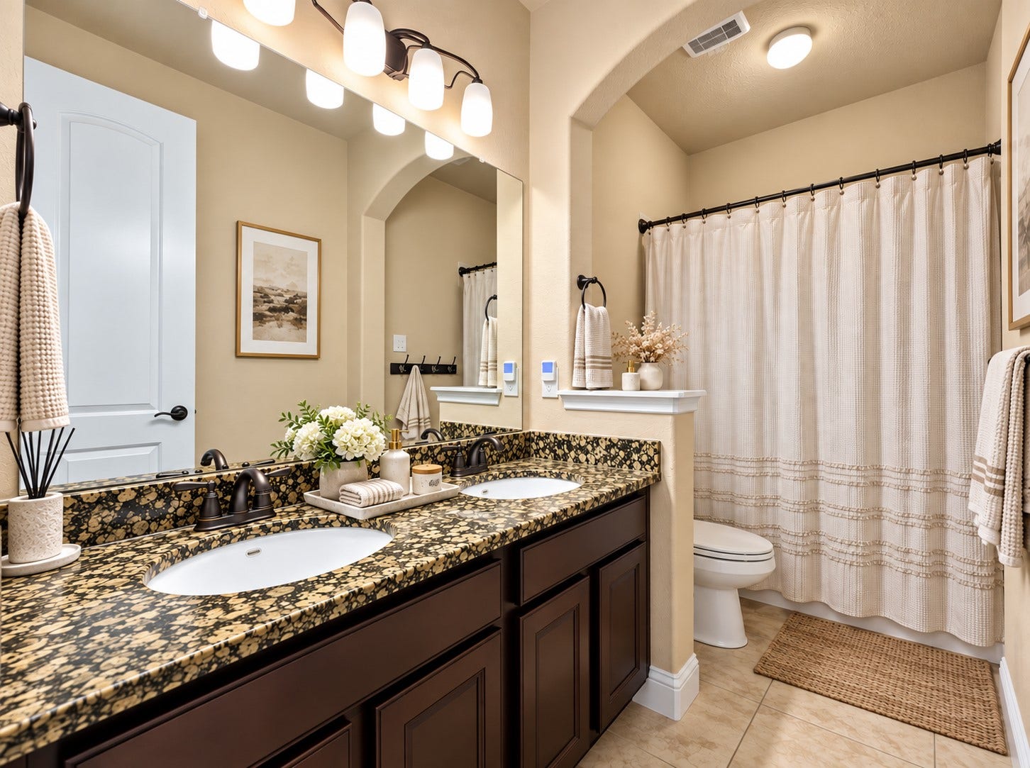 59 Tioga Place, Tomball, TX 77375 The private secondary bathroom makes a convenient option for guests who appreciate their own space.