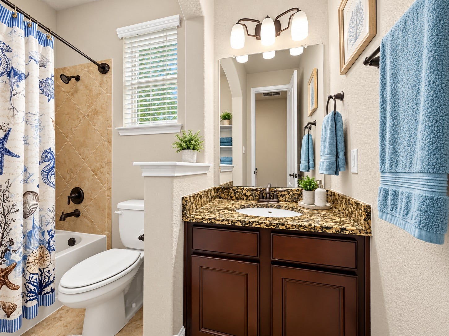 59 Tioga Place, Tomball, TX 77375 The full bathroom upstairs adds convenience for guests and family members using the game room, keeping the entertainment space comfortable and functional.