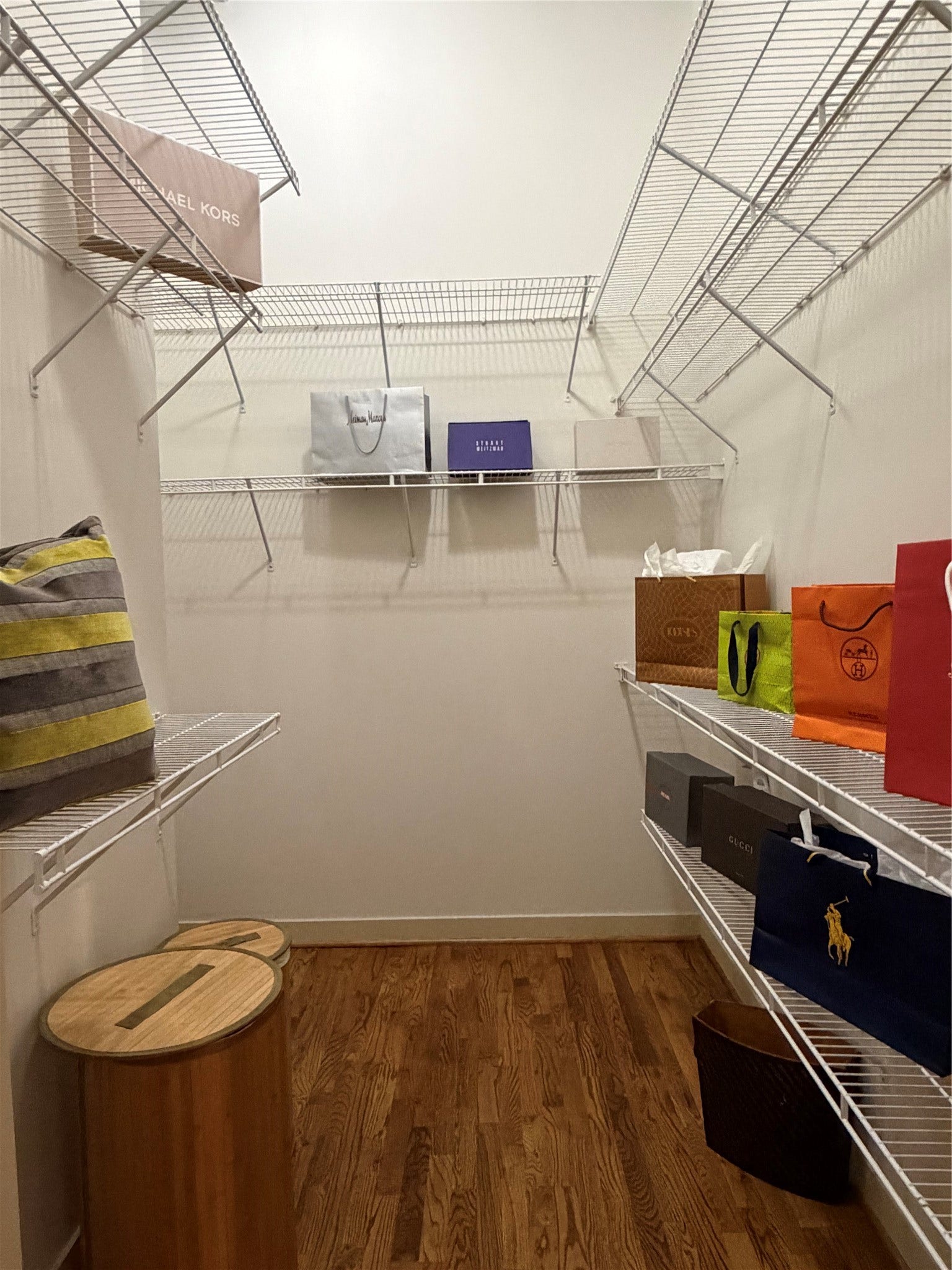 Walk-in closet with plenty of shelves for storage