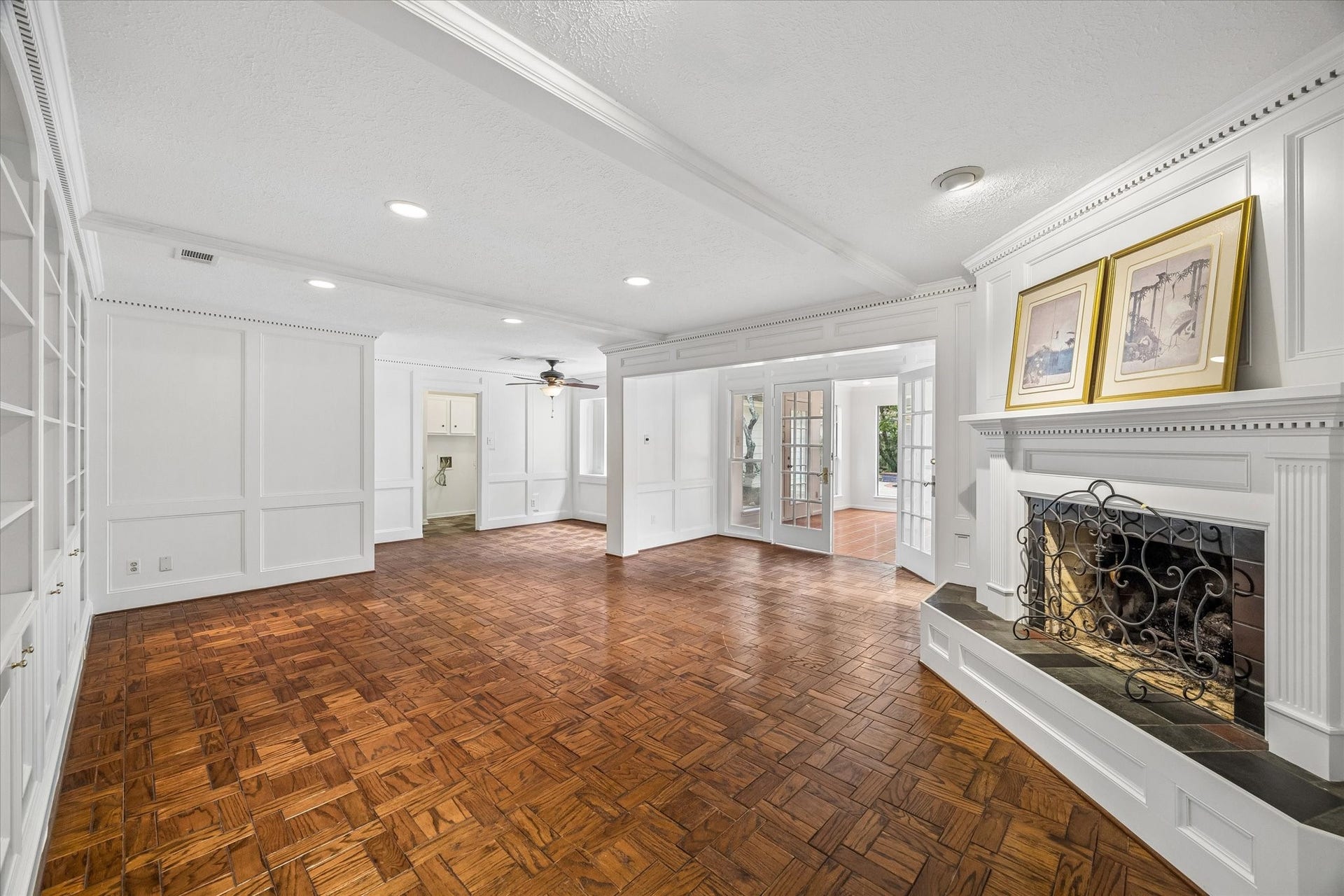 The double doors lead into a beautiful sun room