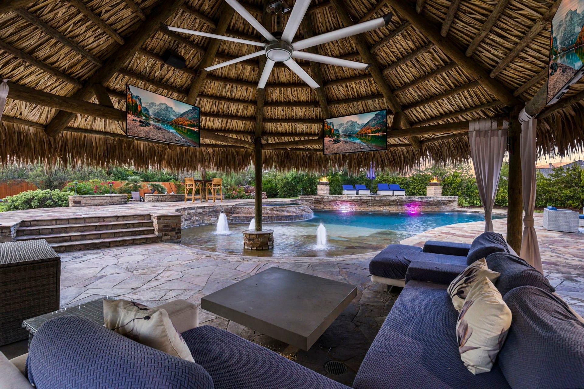 7930 Spring Village Drive, Spring, TX 77389 Relax under the palapa.
