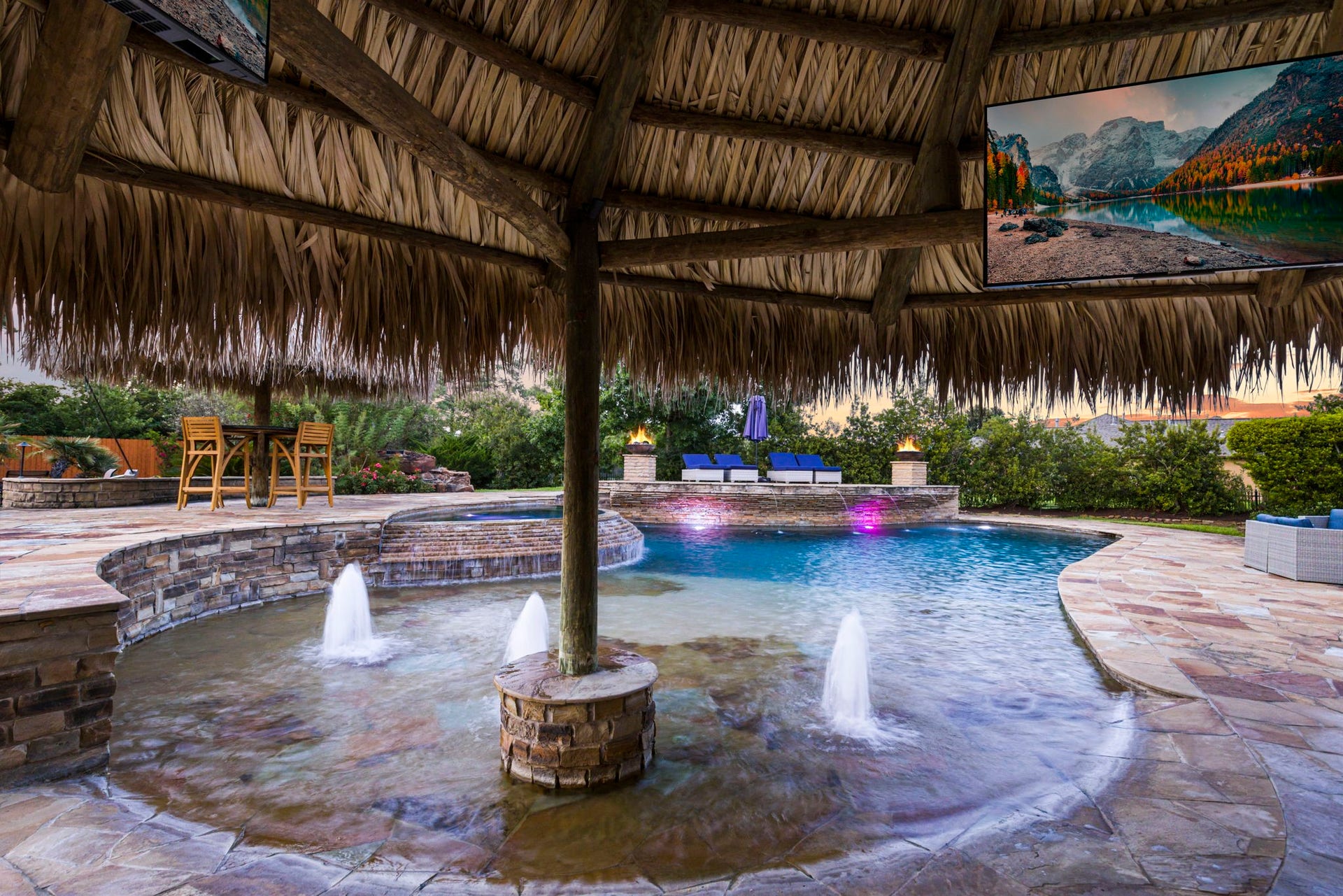 7930 Spring Village Drive, Spring, TX 77389 Pool has a beach entry with waterfalls.