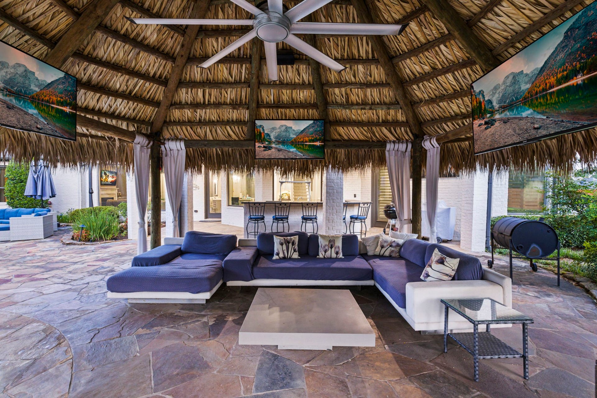 7930 Spring Village Drive, Spring, TX 77389 Resort style palapa includes TV's.