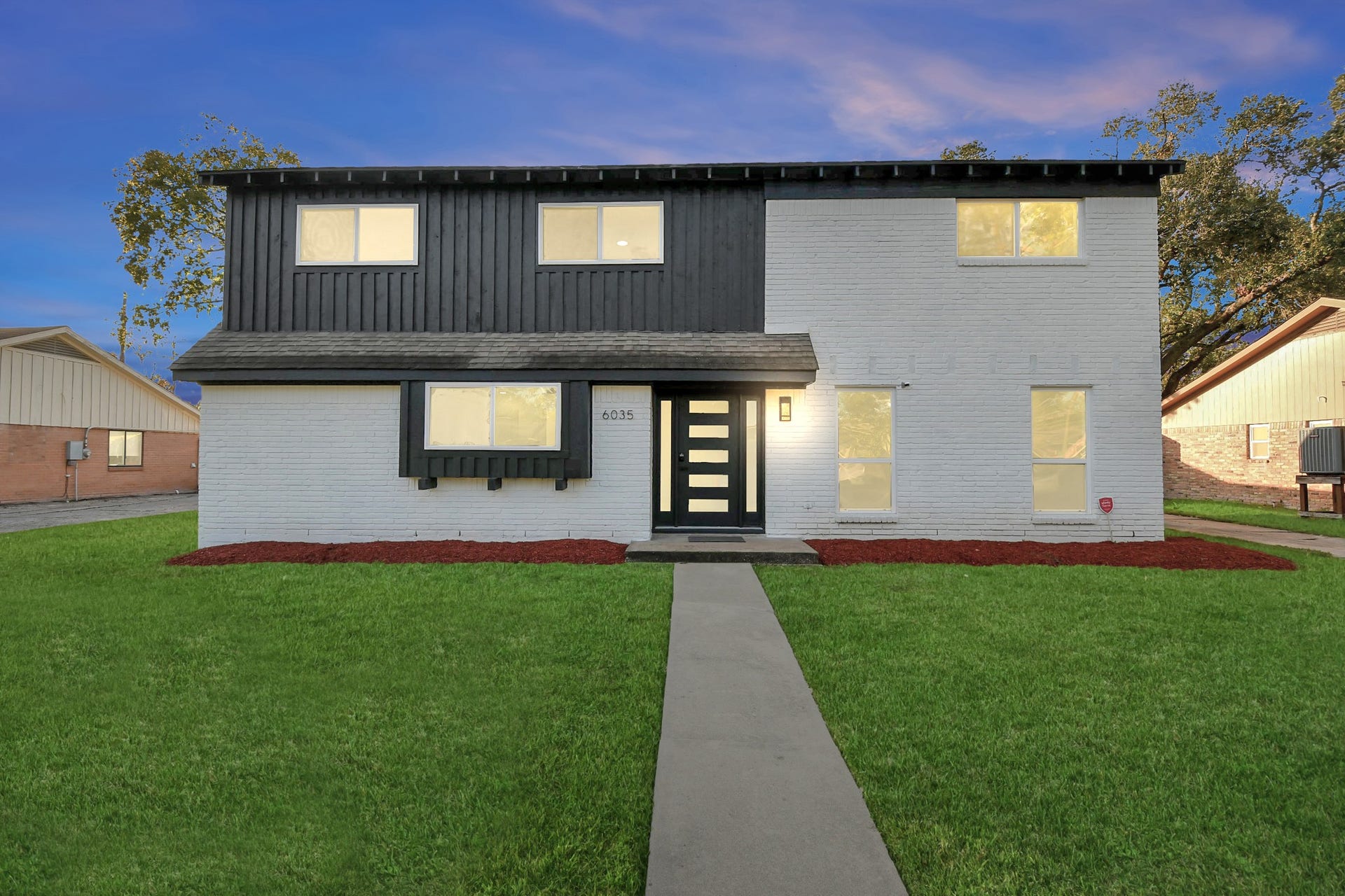 6035 Cartagena Street, Houston, TX 77035 The home you have been waiting for. This renovated home is captivating at night, showcasing its true beauty. A truly exquisite property, it presents a remarkable opportunity to own something truly special.