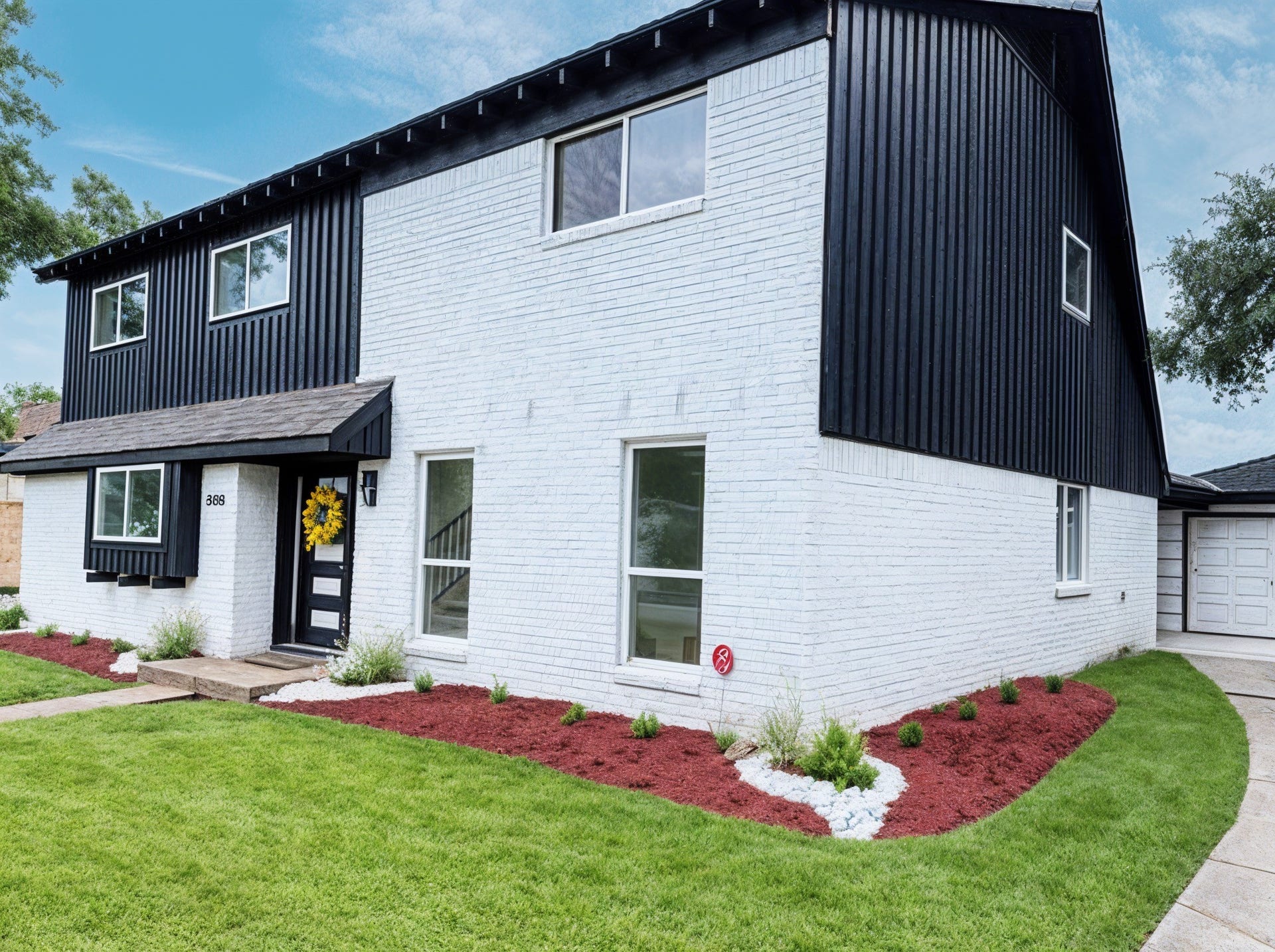 6035 Cartagena Street, Houston, TX 77035 Painted brick with contrasting trim add to the sleek modern design of this home reminiscent of new contruction.