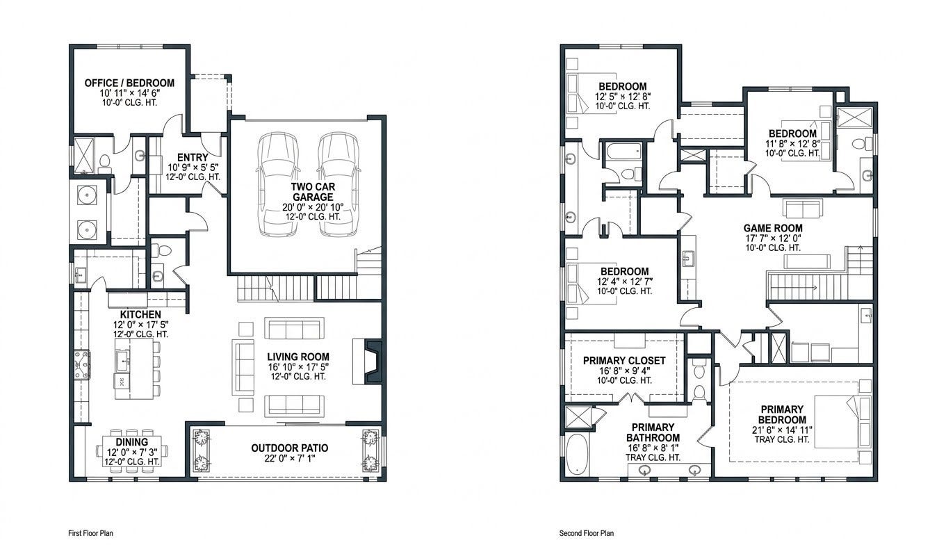 2011 Singleton Street, Houston, TX 77008 Floorplan. For illustration only - buyer to verify all measurements.