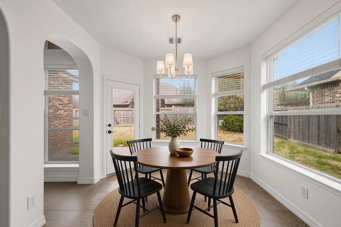 28906 Davenport Drive, Katy, TX 77494 virtually staged - light filled breakfast room with patio access