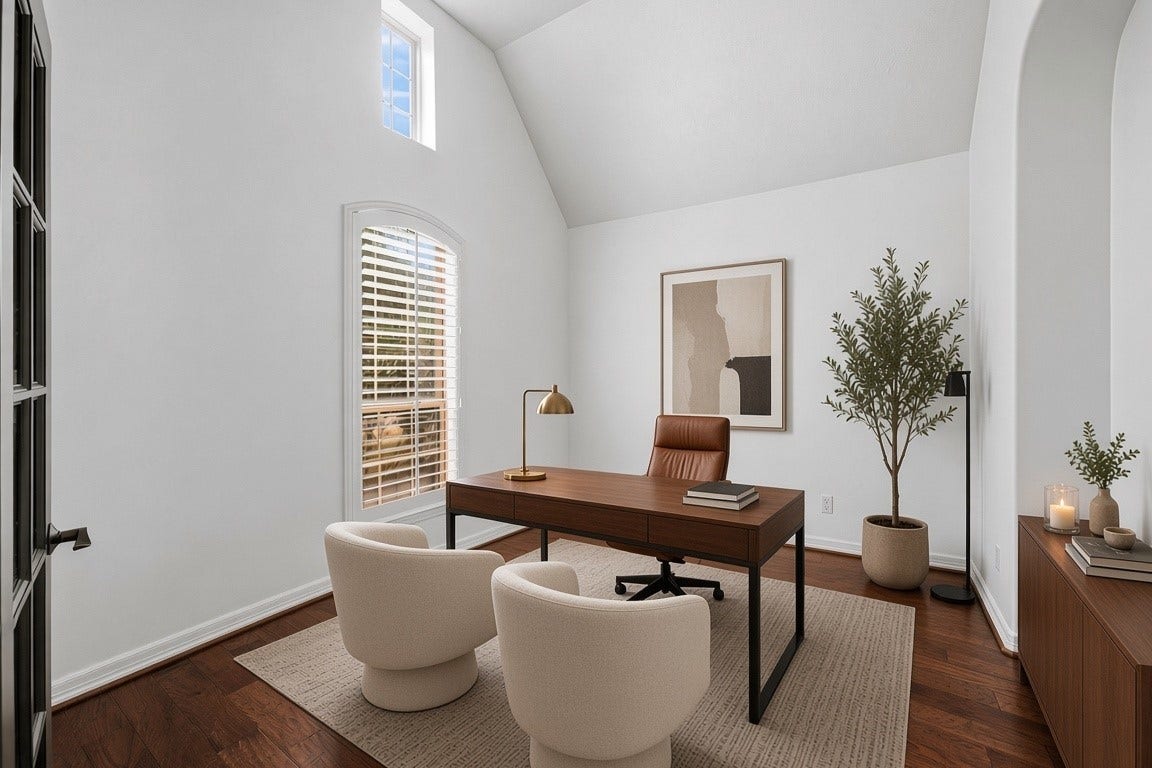 28906 Davenport Drive, Katy, TX 77494 virtually staged - study located off of the entry overlooking the front yard