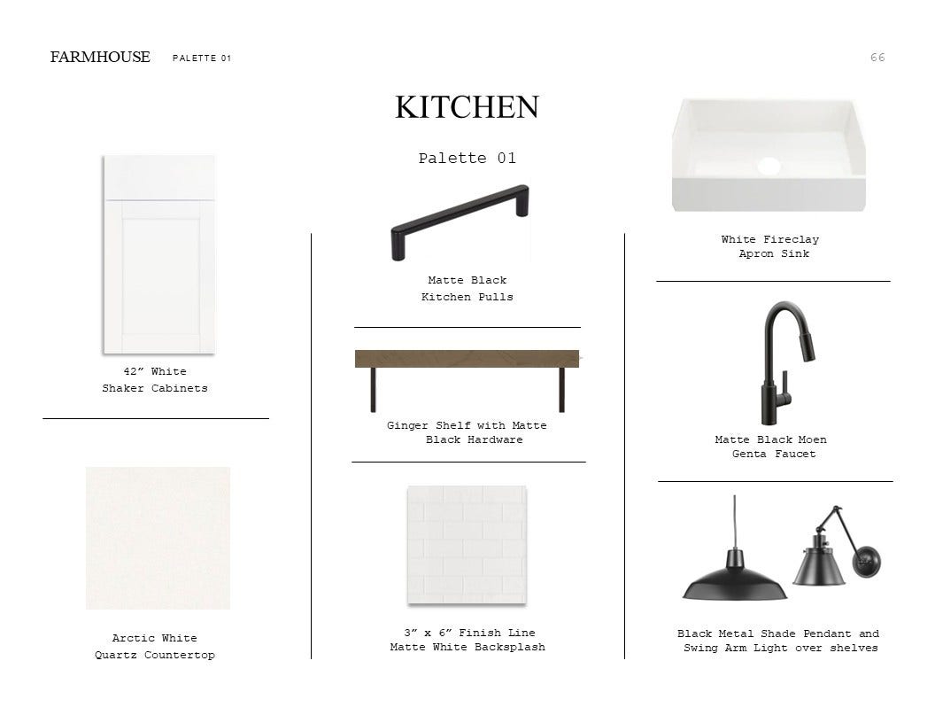 671 Daniel Lake Lane, Dayton, TX 77535 Farmhouse Look Palette 1: Kitchen Selection Sheet (*Artist rendering used for illustration purposes only.)