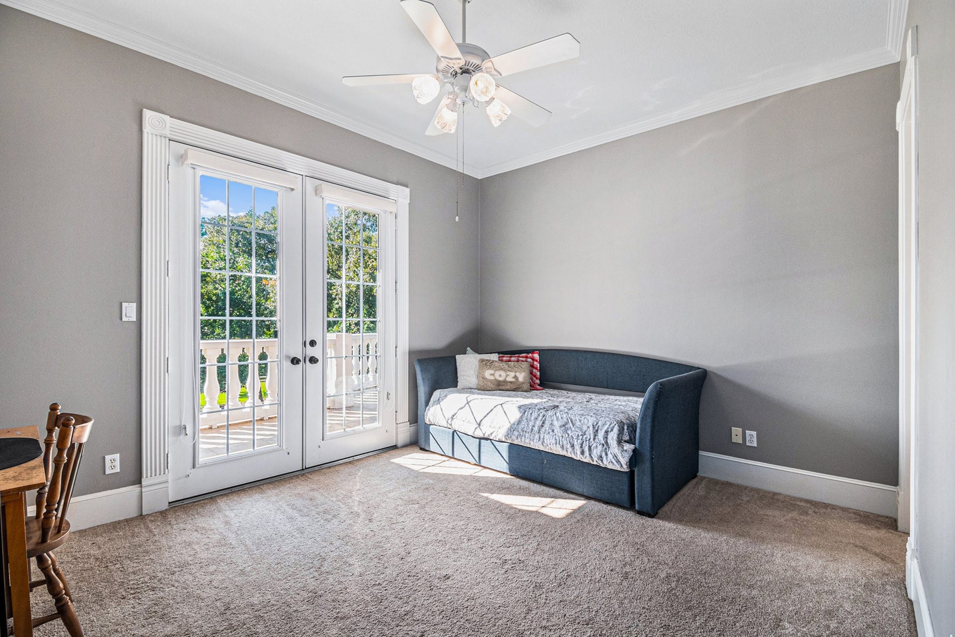 28126 Indigo Lake Court, Magnolia, TX 77355 Additional secondary bedroom with a private bathroom and access to the balcony overlooking the front yard.