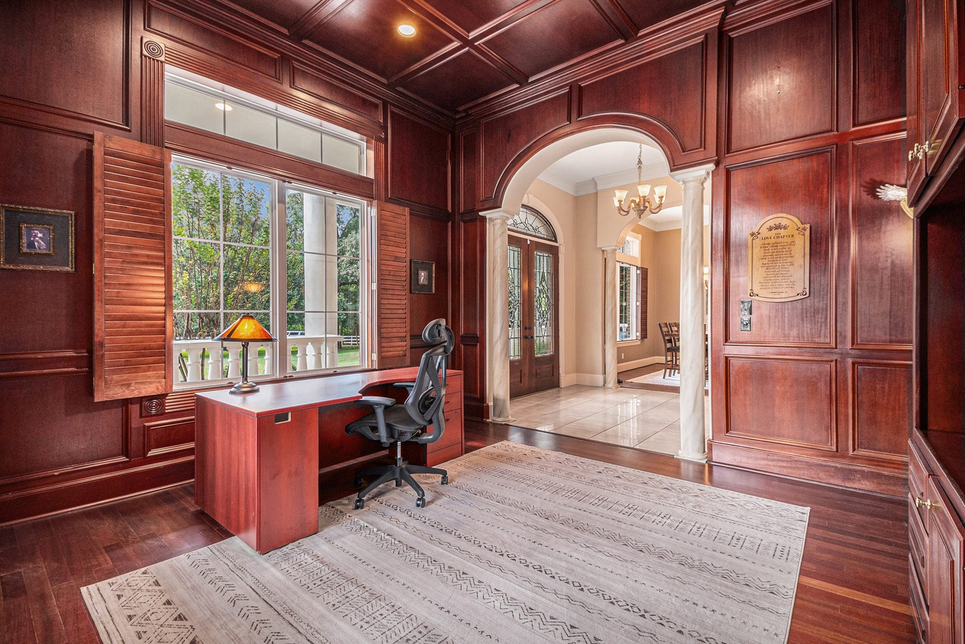 28126 Indigo Lake Court, Magnolia, TX 77355 Wonderful home office with tons of storage and amazing views of the front yard.