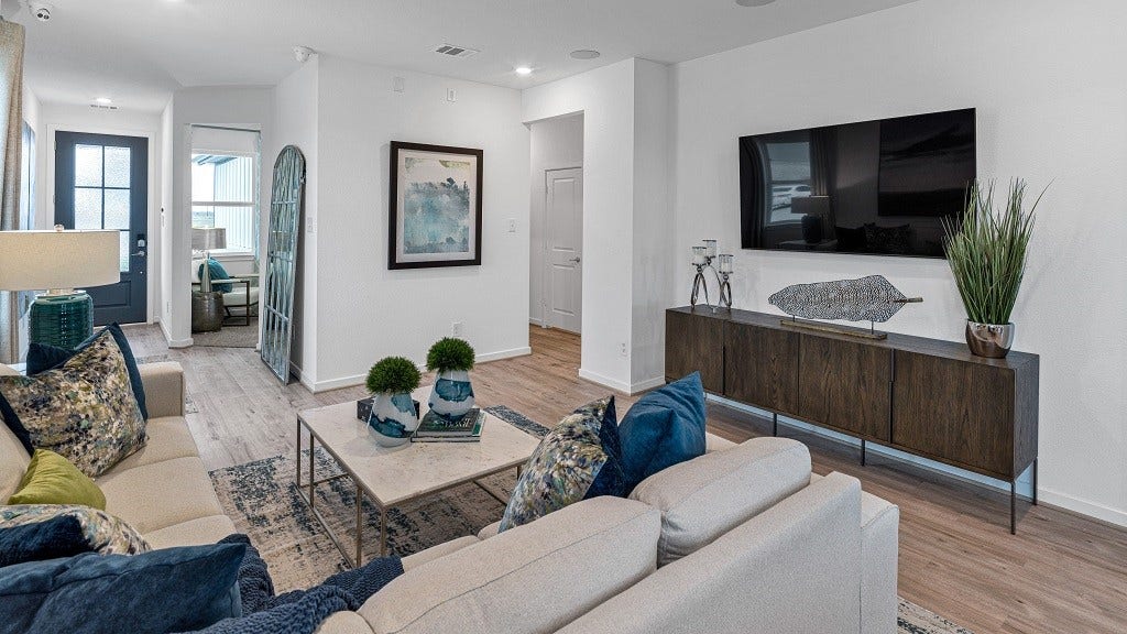 7334 Grand Mason Drive, Cypress, TX 77433 Fabulous views from every corner of this home, meticulously and thoughtfully designed with a place for everything including a recessed wall for media console and TV.