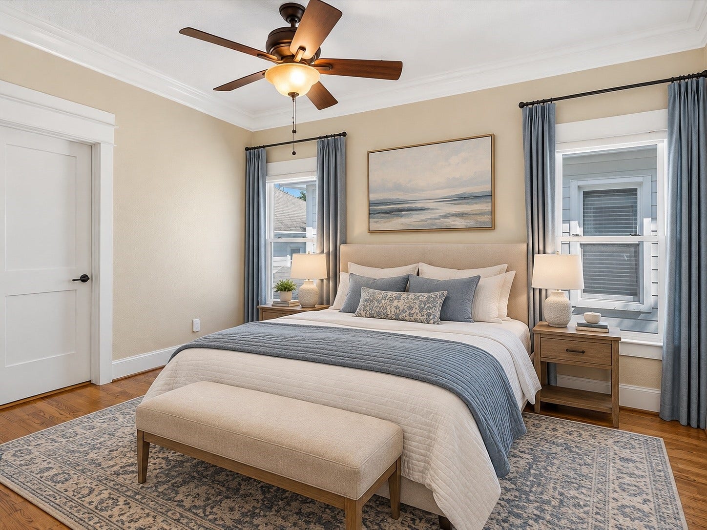 837 E 27th Street, Houston, TX 77009 Upstairs features 2 additional bedrooms and one has a full en-suite bathroom as well. Virtually staged using AI.