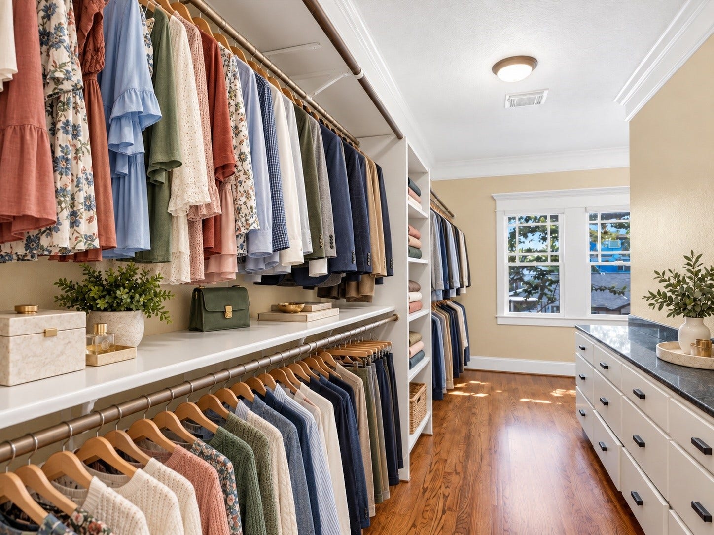 837 E 27th Street, Houston, TX 77009 The generously sized primary suite walk-in closet. Virtually staged using AI.