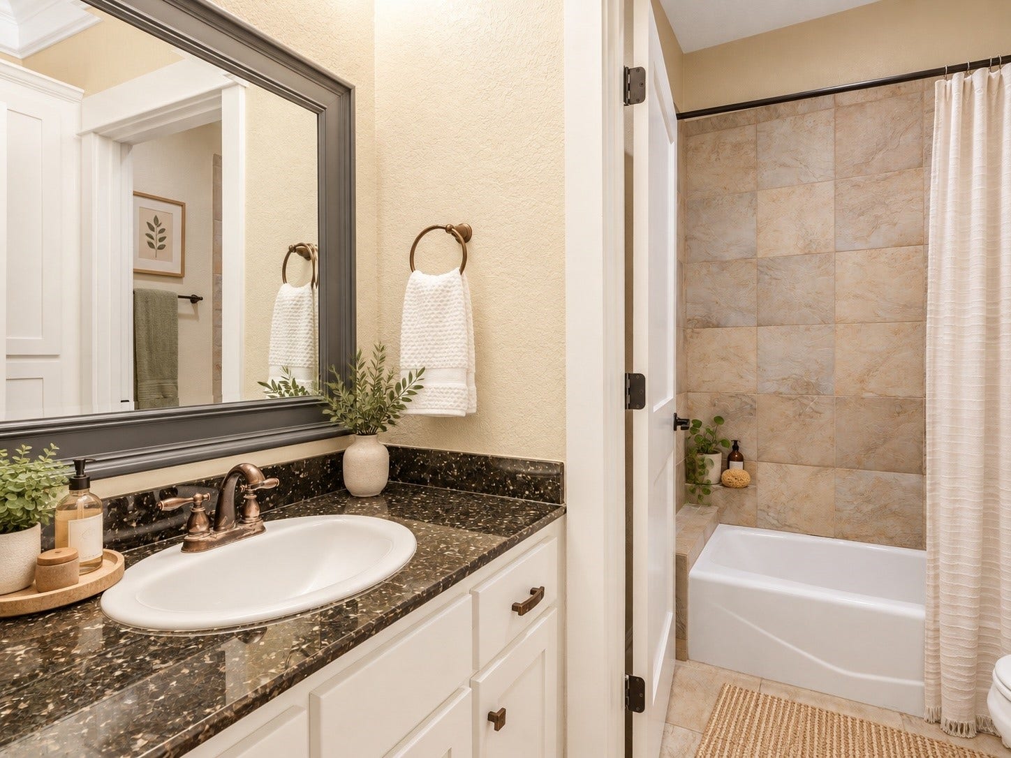 837 E 27th Street, Houston, TX 77009 The 3rd full bathroom located upstairs. Virtually staged using AI.