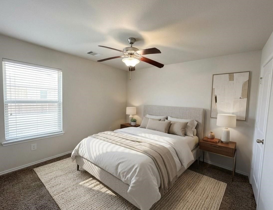 Experience the potential of this cozy bedroom, beautifully enhanced with virtual staging for inspiration.