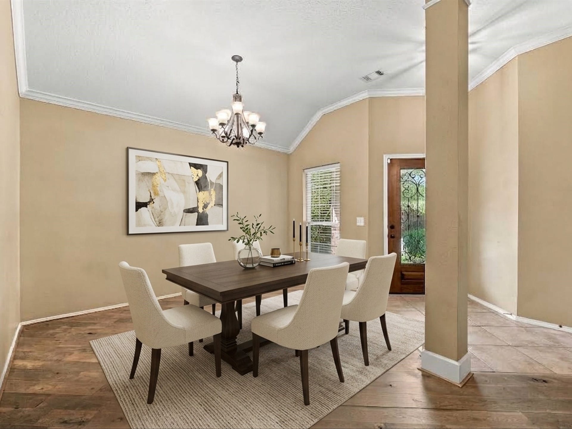 30026 Luna Lakes Drive, Spring, TX 77386 A dedicated formal dining space offers a lovely setting for holiday meals, dinner parties, and meaningful moments around the table. Virtually staged.