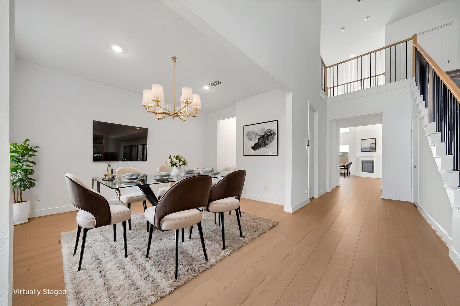 2116 Lila Sky Lane, Friendswood, TX 77546 Elegant Dining Area Off the Entrance, Perfect for Welcoming Guests. 20Ft Stunning Entryway.