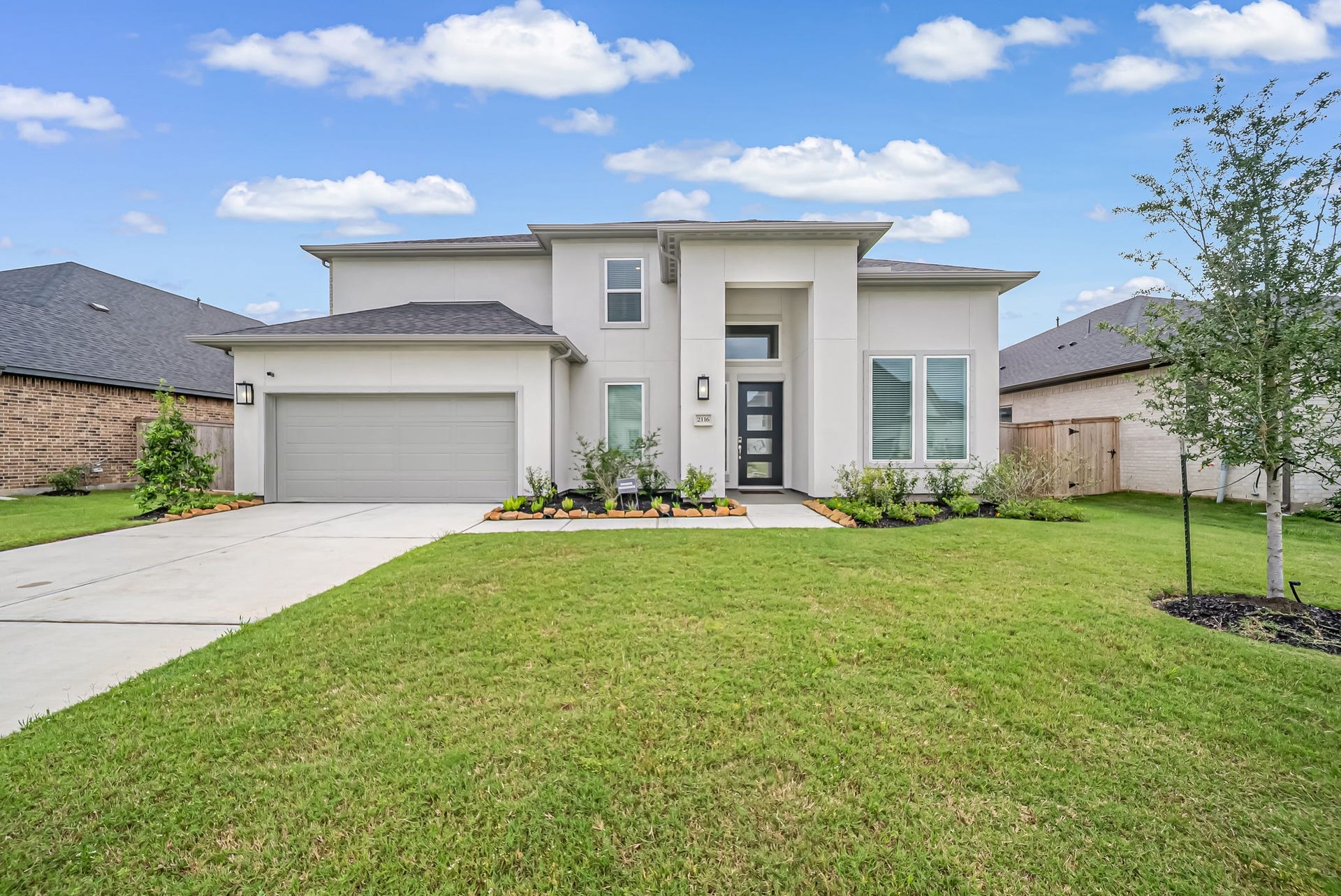 2116 Lila Sky Lane, Friendswood, TX 77546 Sophisticated Modern Elevation with Impeccable Architecture
