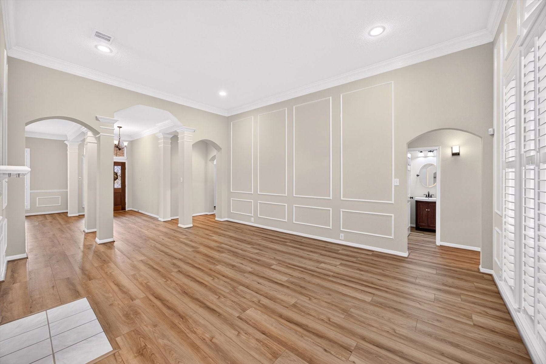 22114 Haden Park Drive, Katy, TX 77450 Double sided gas log fireplace.
