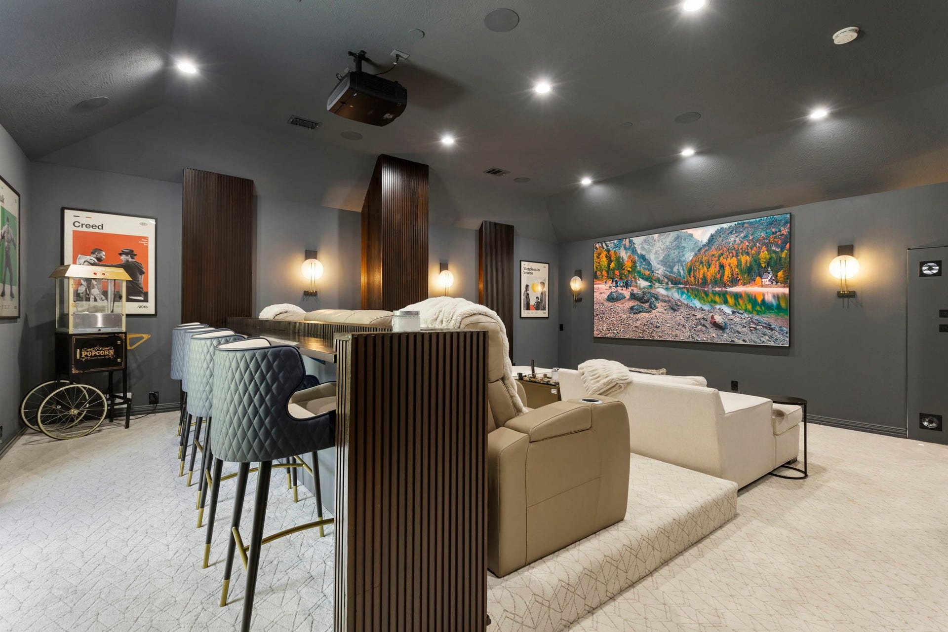 A dedicated media room offers an elevated at home movie experience!
